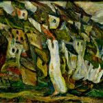 Chaim Soutine: Domy. Olej na plátně, 1921
