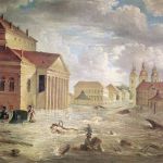 Fjodor Jakovlevič Alexejev: Povodeň v Petrohradu, 1824. Repro www.hist-sights.ru