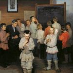 Nikolaj Bogdanov-Bělskij: Počítání zpaměti. 1895, olej na plátně, 107x79 cm. Repro www.eldibujante.com