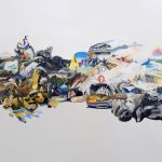 Šárka Koudelová, Velká hmota, olej na plátně, 150x300 cm, 2014