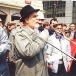 Boleslav Bárta na mítinku HSD-SMS v Praze, 1991. Foto Wkimedia Commons