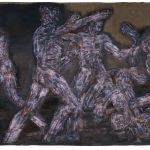 Leon Golub, Gigantomachie II, 1966, akryl na plátně, 304 x 731 cm. Foto: Serpentine Gallery