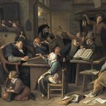 Jan Steen: Školní třída se spícím učitelem, 1672, olej na dřevě. Repro ArtDaily.org