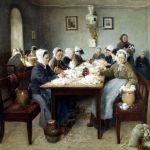 Otto Piltz: Draní peří na Výmarsku, olej na plátně, 1877. Repro Otto-piltz.net