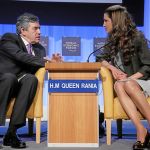 Britský premiér Gordon Brown a jordánská královna Rania, Davos 2008. Foto www.weforum.org