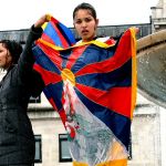 Demonstrace na podporu Tibetu v Londýně 2008.